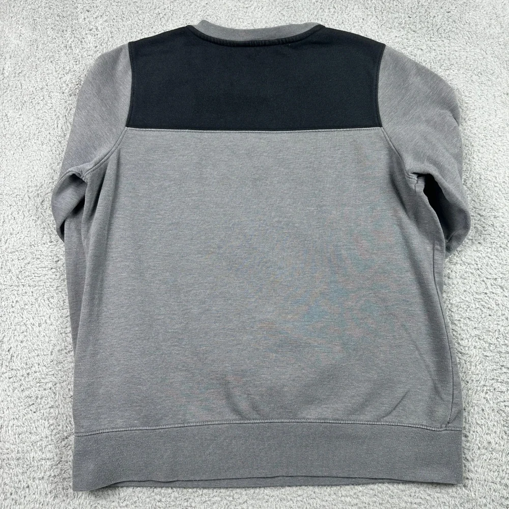 The North Face Crewneck‎ Sweatshirt Mens Large Gray Black Logo Pullover Fleece
